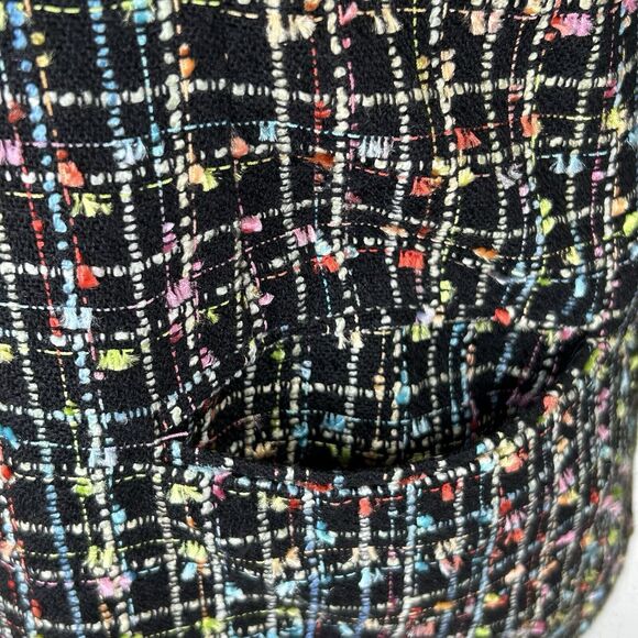 Vintage Sag Harbor Blazer Womens 16 Black Colorful Preppy Business Casual Jacket - Picture 6 of 14
